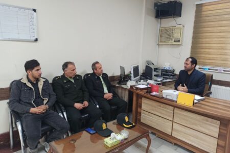دیدار فرمانده انتظامی گوگان با بخشدار و رئیس حوزه قضایی بخش گوگان