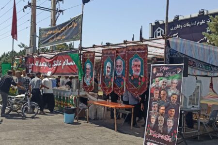 حضور مسئولان منطقه گوگان در موکب شهید علی‌اکبر حاجی‌پور